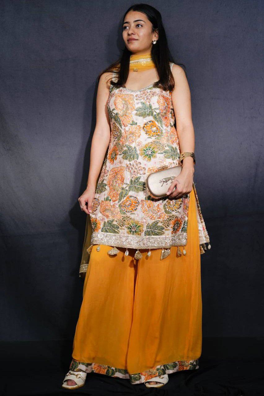 Fuchsia Pink Ikat Kurti